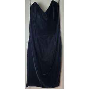Scott Mcclintock 12 Made USA Y2K Strapless Black Velvet Knee Length Prom Formal